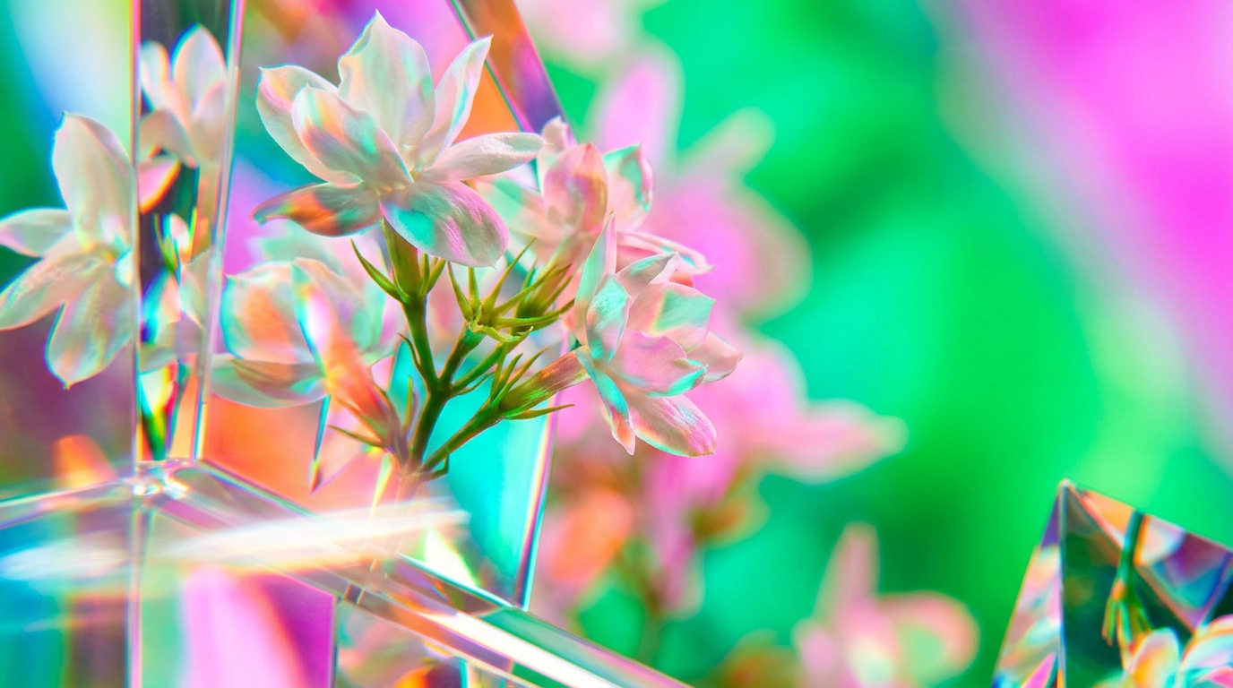 A lush garden of white jasmine flowers at dawn