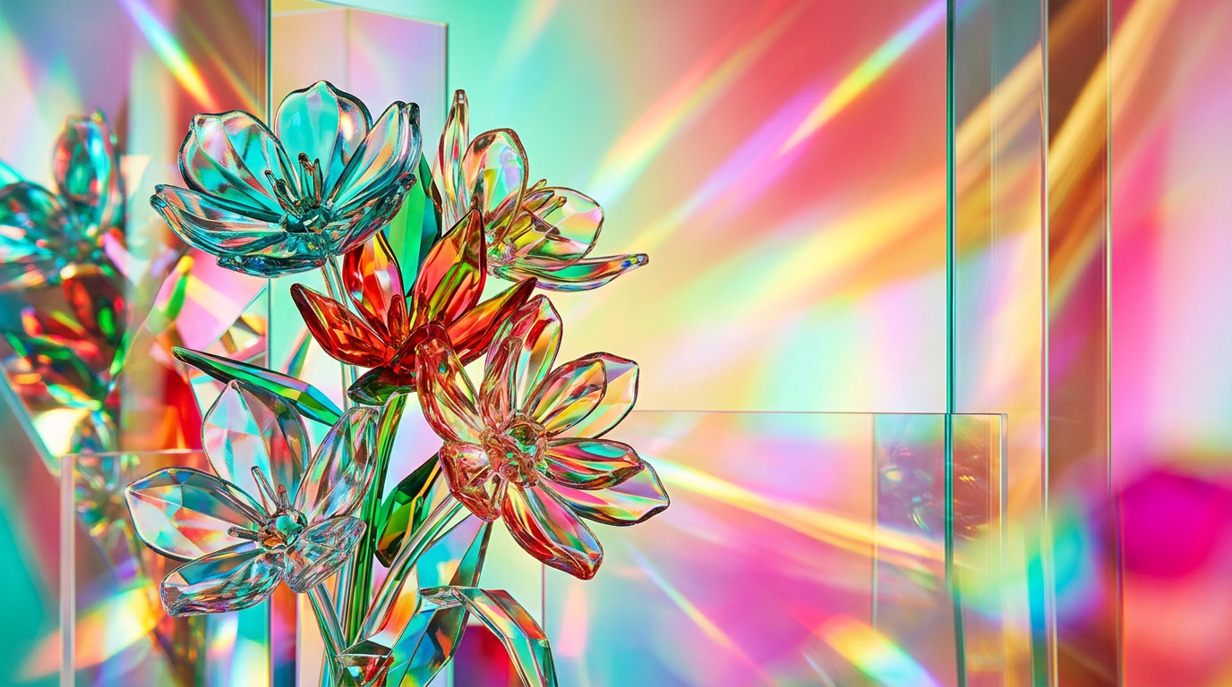 An elegant display of modern floral perfumes and fresh botanical elements