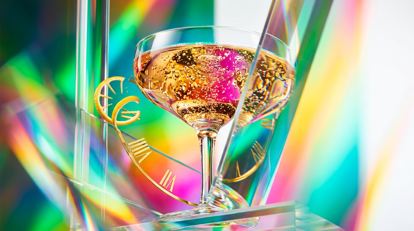 Prosecco-o-clock perfume celebration with sparkling golden tones