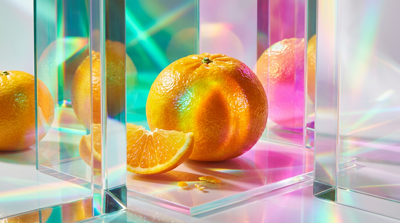 Fresh yellow mandarins on a branch under bright sunlight