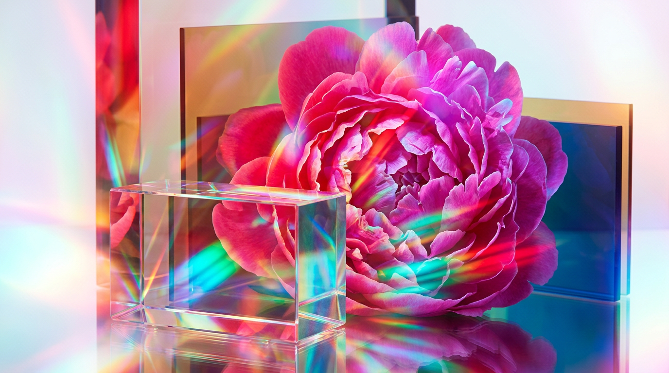 Artisanal fragrance bottles arranged for layering
