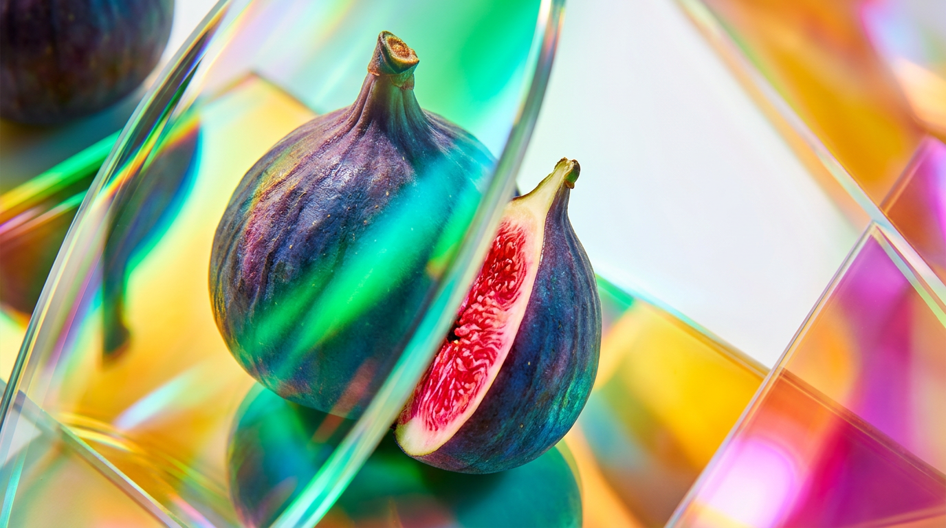 An evocative garden scene featuring ripening figs and lush greenery