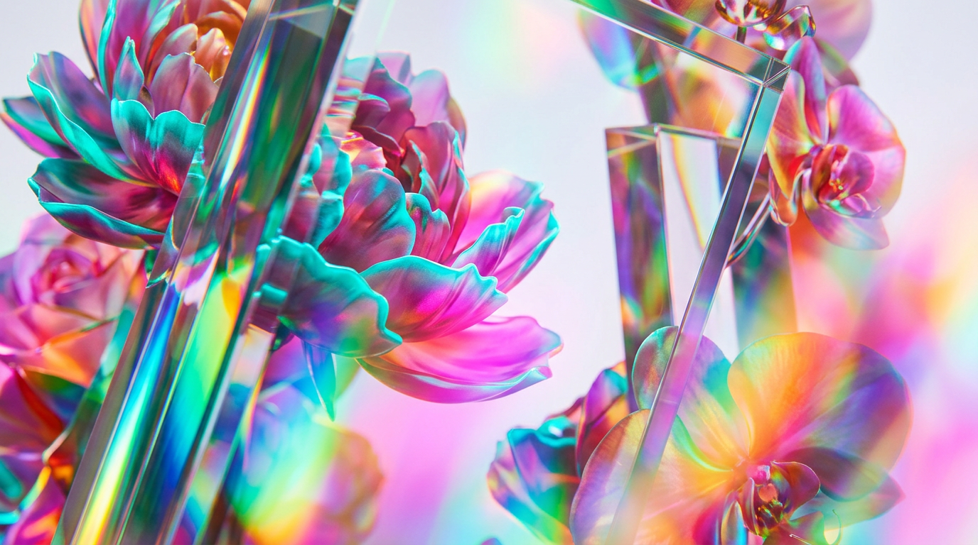 A collection of modern floral perfumes in sunlight