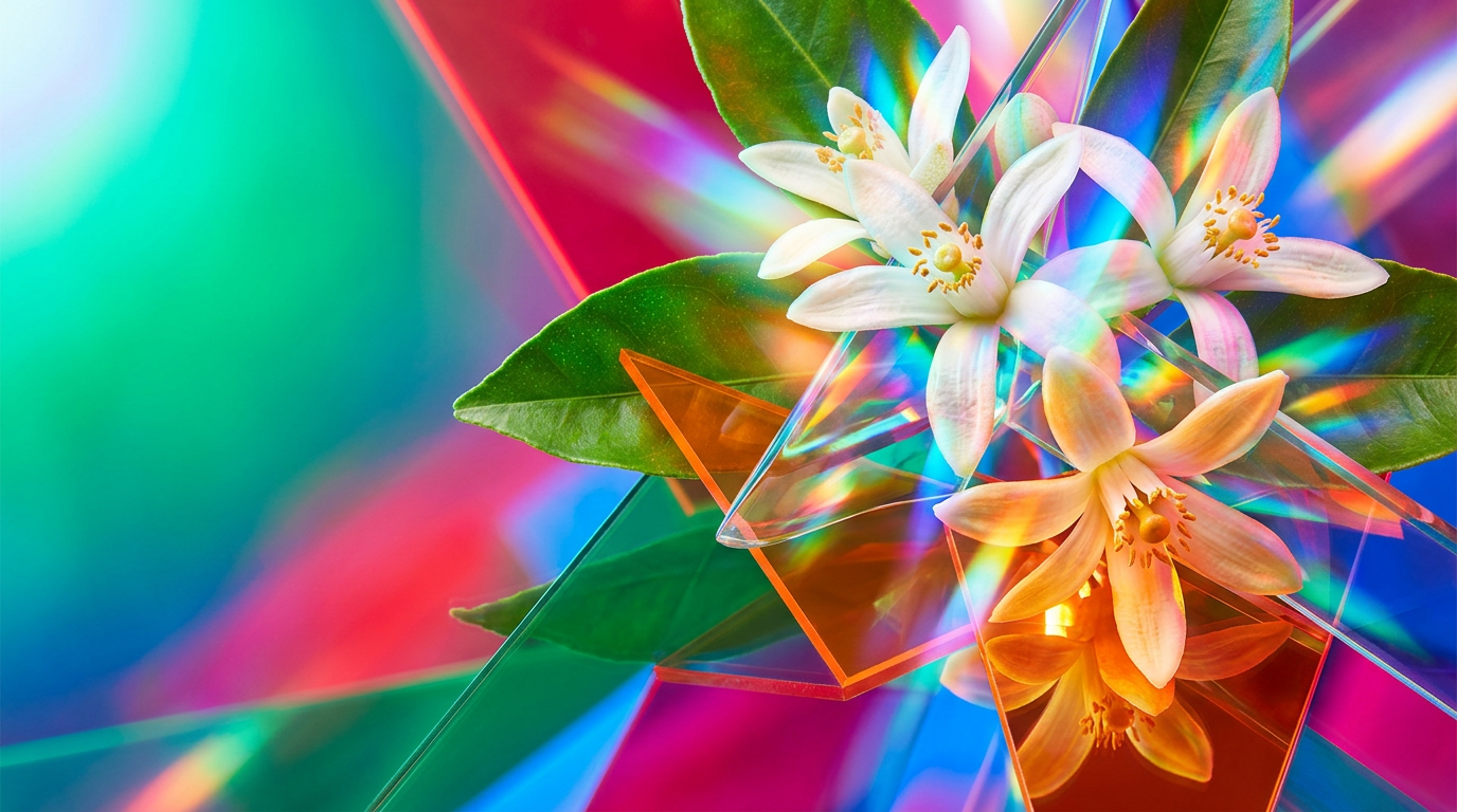 Vibrant orange blossoms on a sun-drenched branch