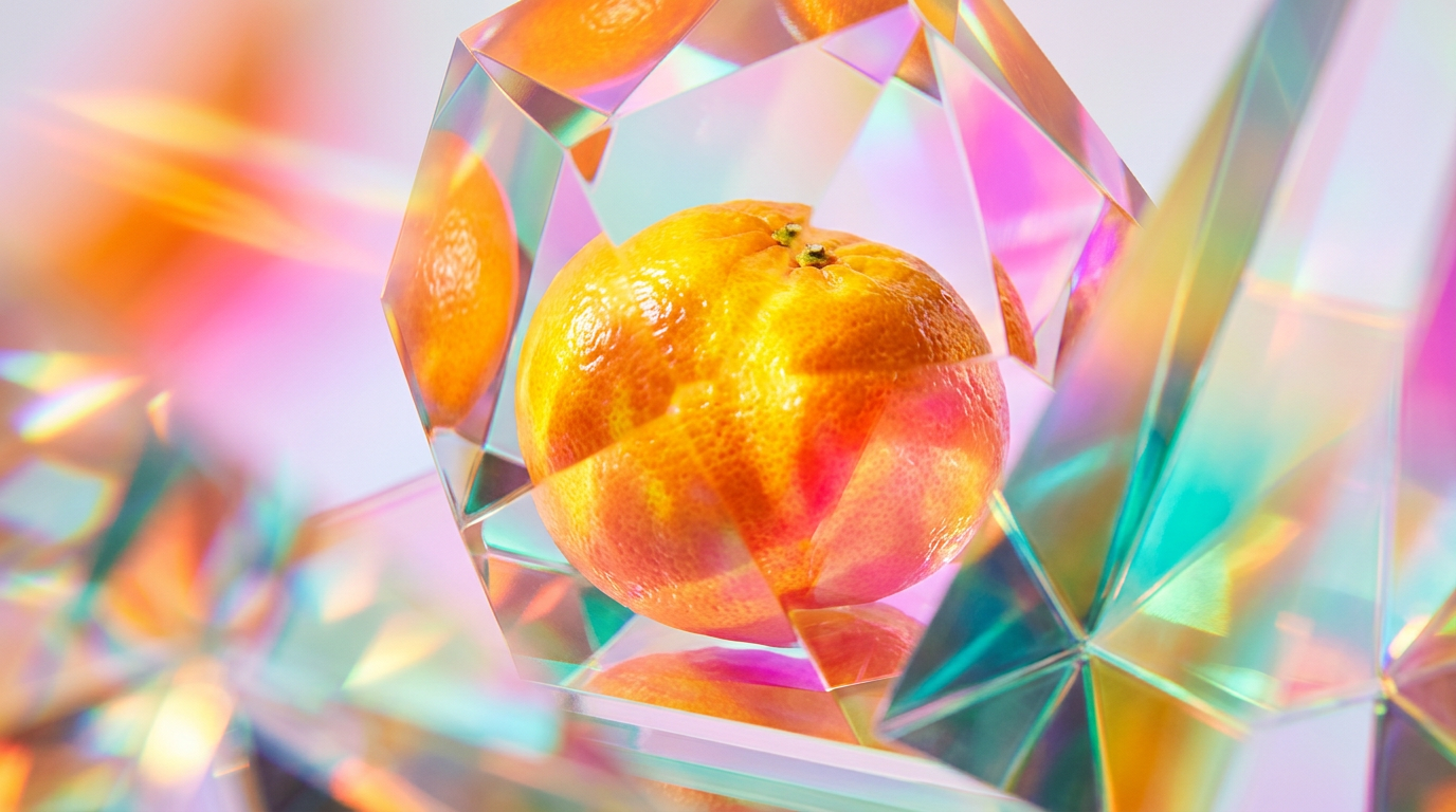 Fresh yellow mandarins on a branch representing dewy morning freshness