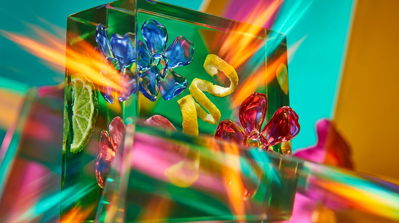 A beautiful arrangement of citrus fruits and white floral blossoms reflecting a radiant aesthetic