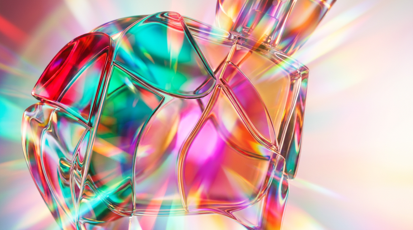 An artistic representation of genderful fragrance blending diverse olfactory notes