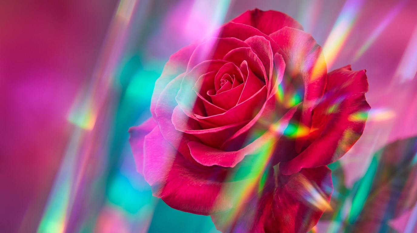 A delicate rose garden at dawn, representing the fresh scent of Rose Dew