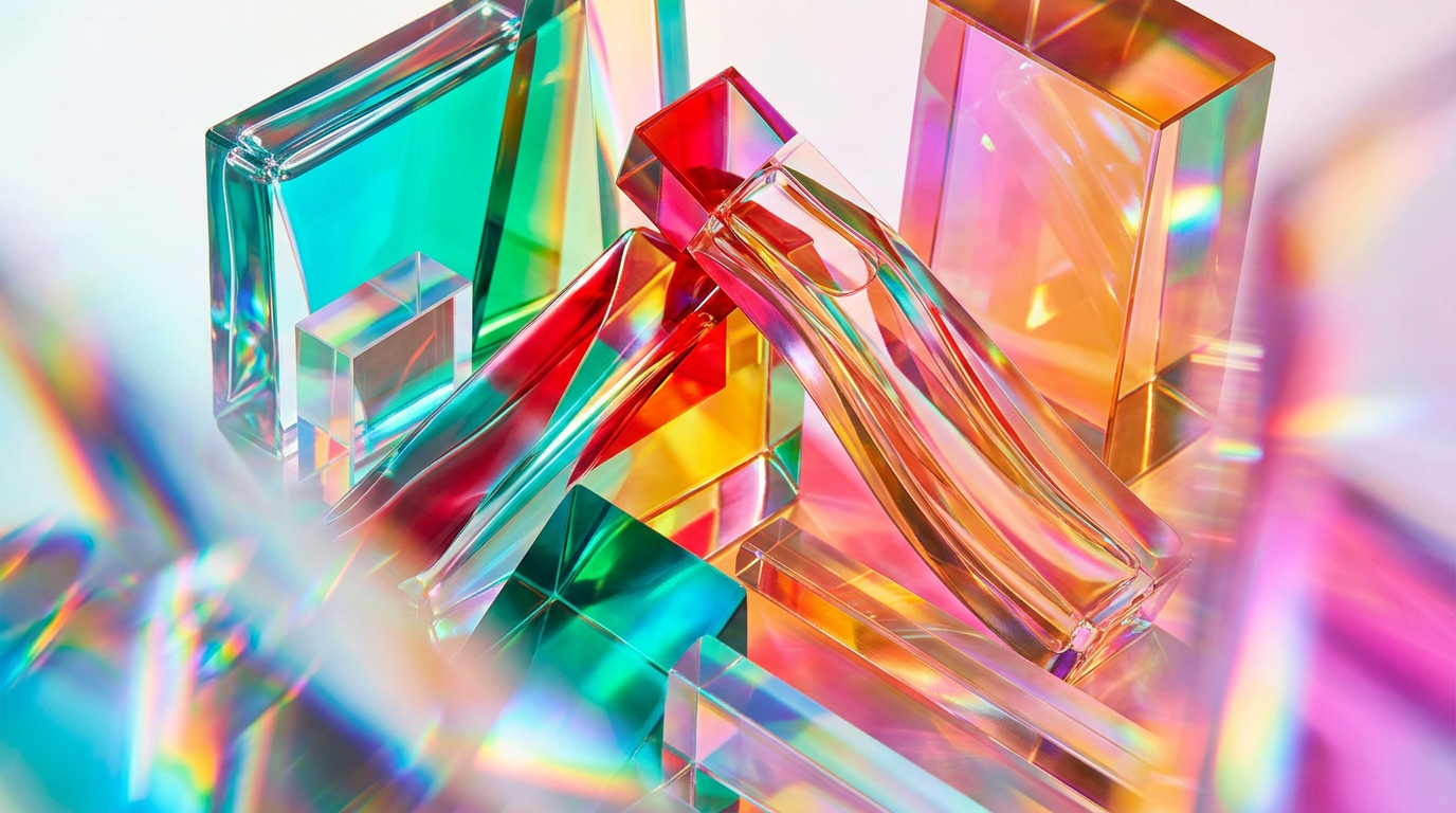 An aesthetic display of artisanal perfume bottles reflecting effortless cool