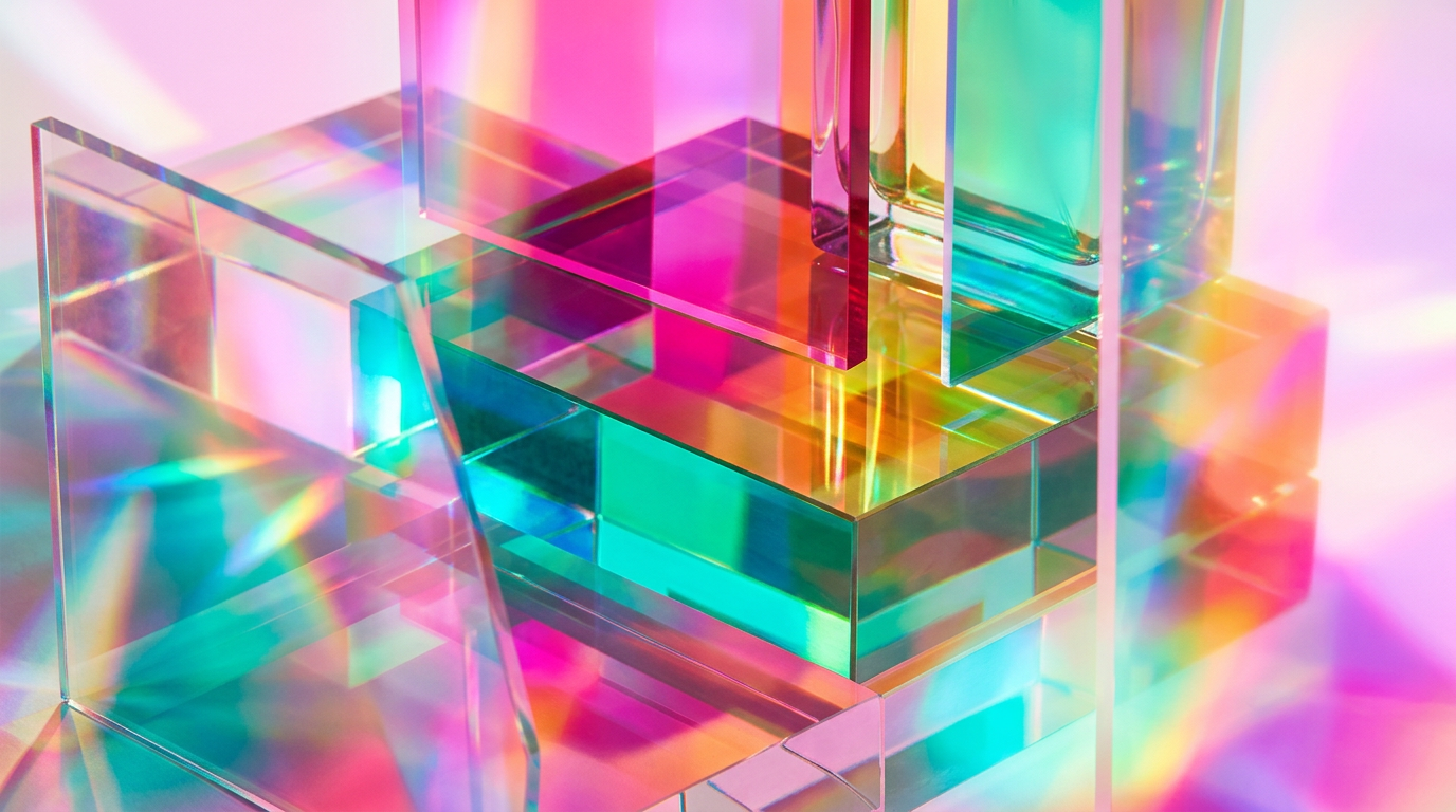 Artistic arrangement of perfume bottles and botanical ingredients representing fragrance layering