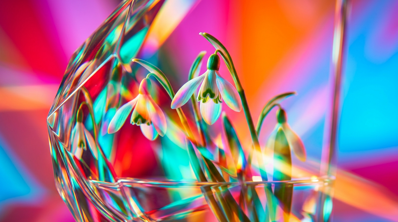 Descriptive image of snowdrops in a winter garden