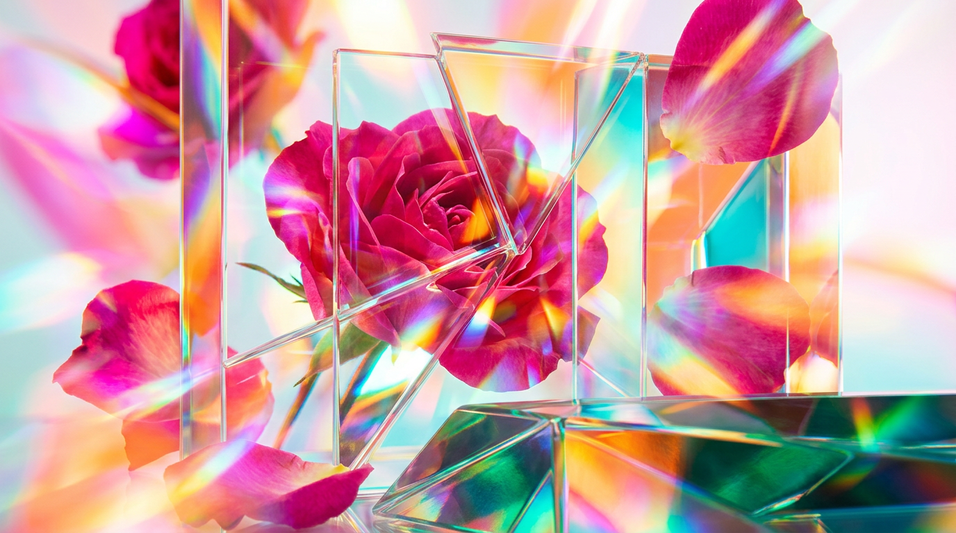 A collection of Wild Roses and floral Shay & Blue fragrances on a sunlit vanity