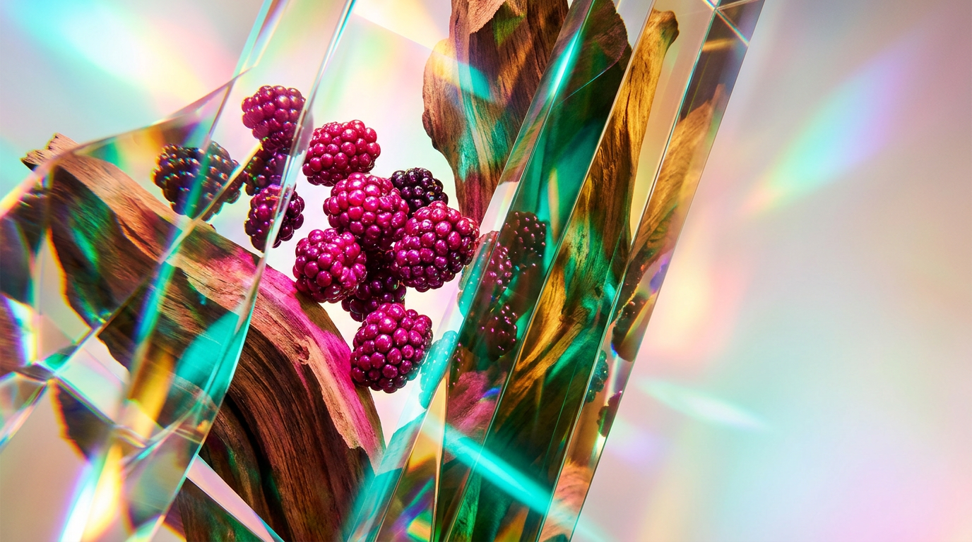 Blackberry Woods fragrance landscape with deep berries and autumn leaves