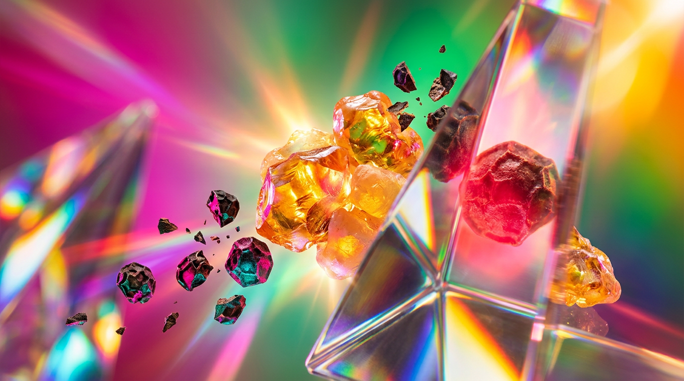An atmospheric display of frankincense resins and black peppercorns representing longevity