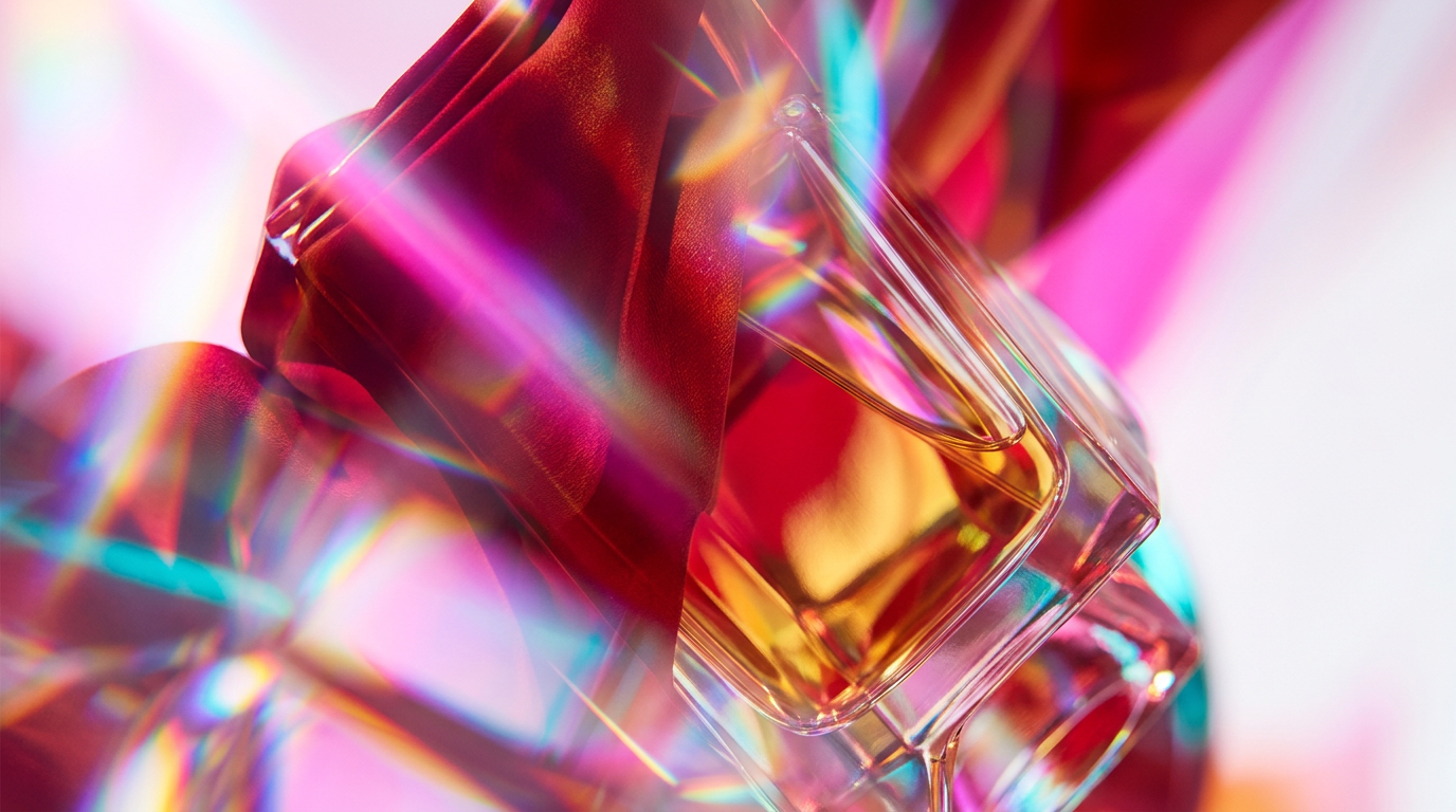 A collection of rich, warm artisanal fragrances on a mahogany table