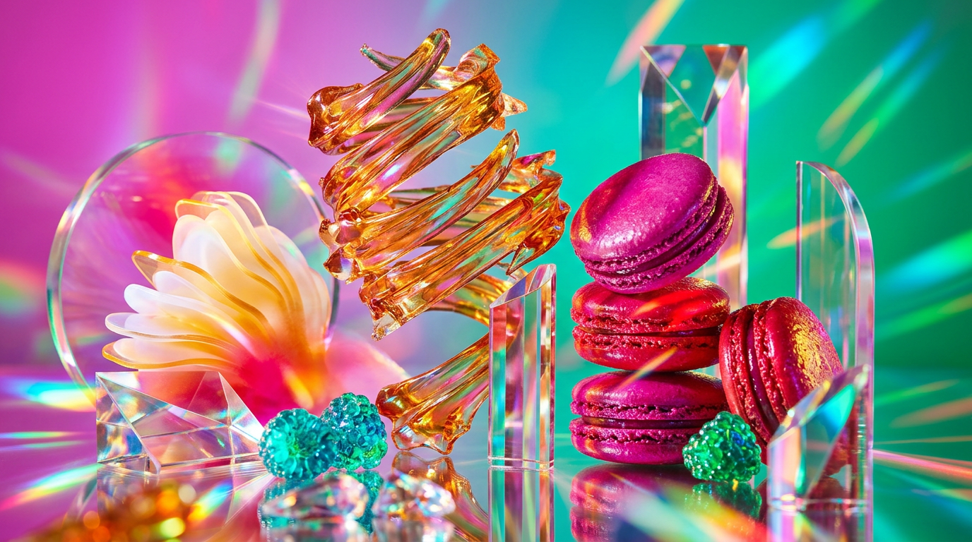 An array of decadent gourmand perfumes with notes of vanilla and fruit