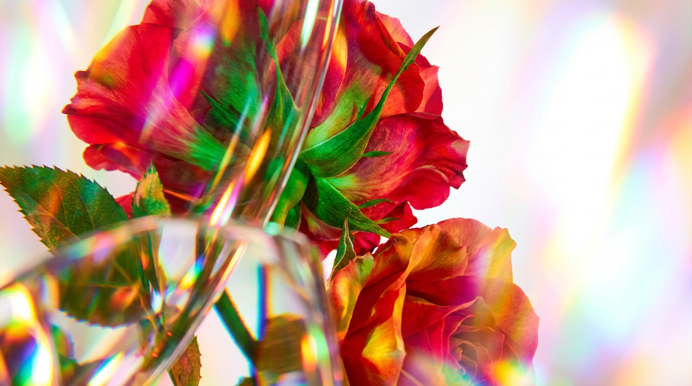 A delicate bouquet of wild roses reflecting a clean beauty aesthetic