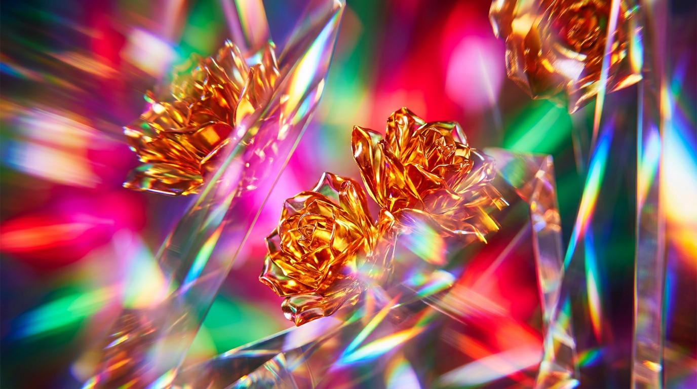 An elegant evening setting with a bottle of amber rose inspired perfume