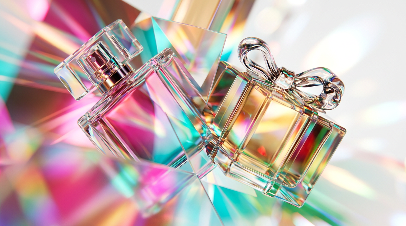 Luxury perfume bottles arranged for gifting