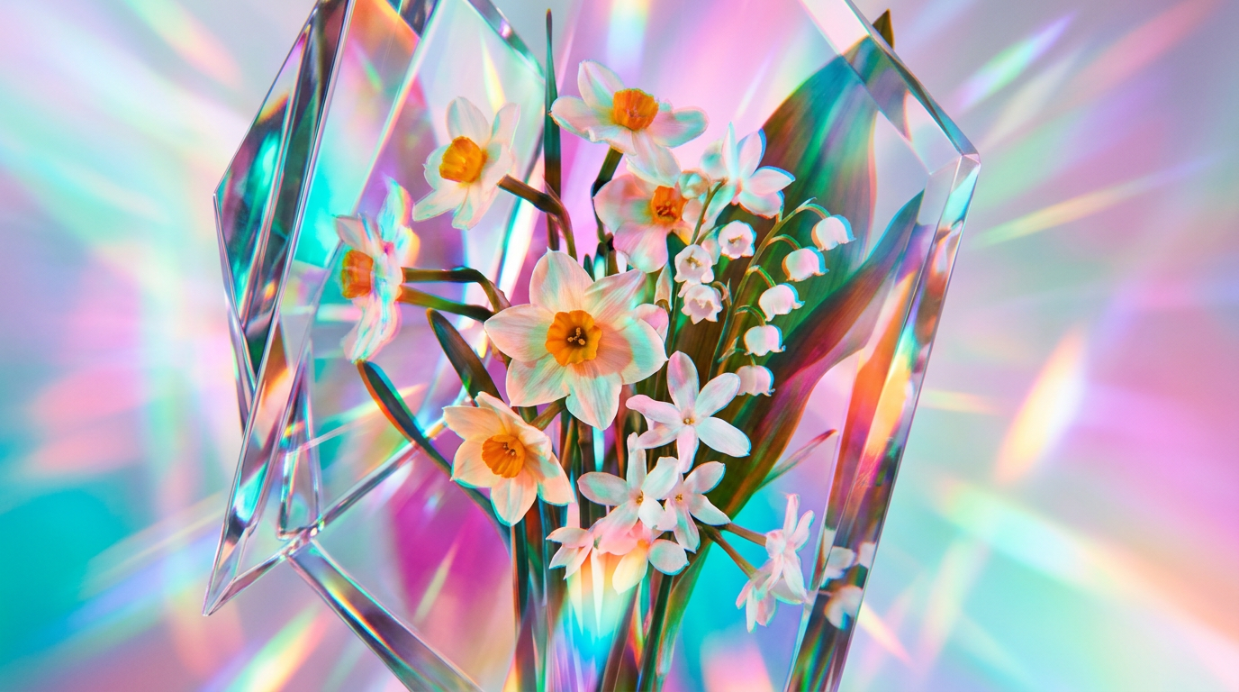 A collection of light floral perfumes and spring blossoms