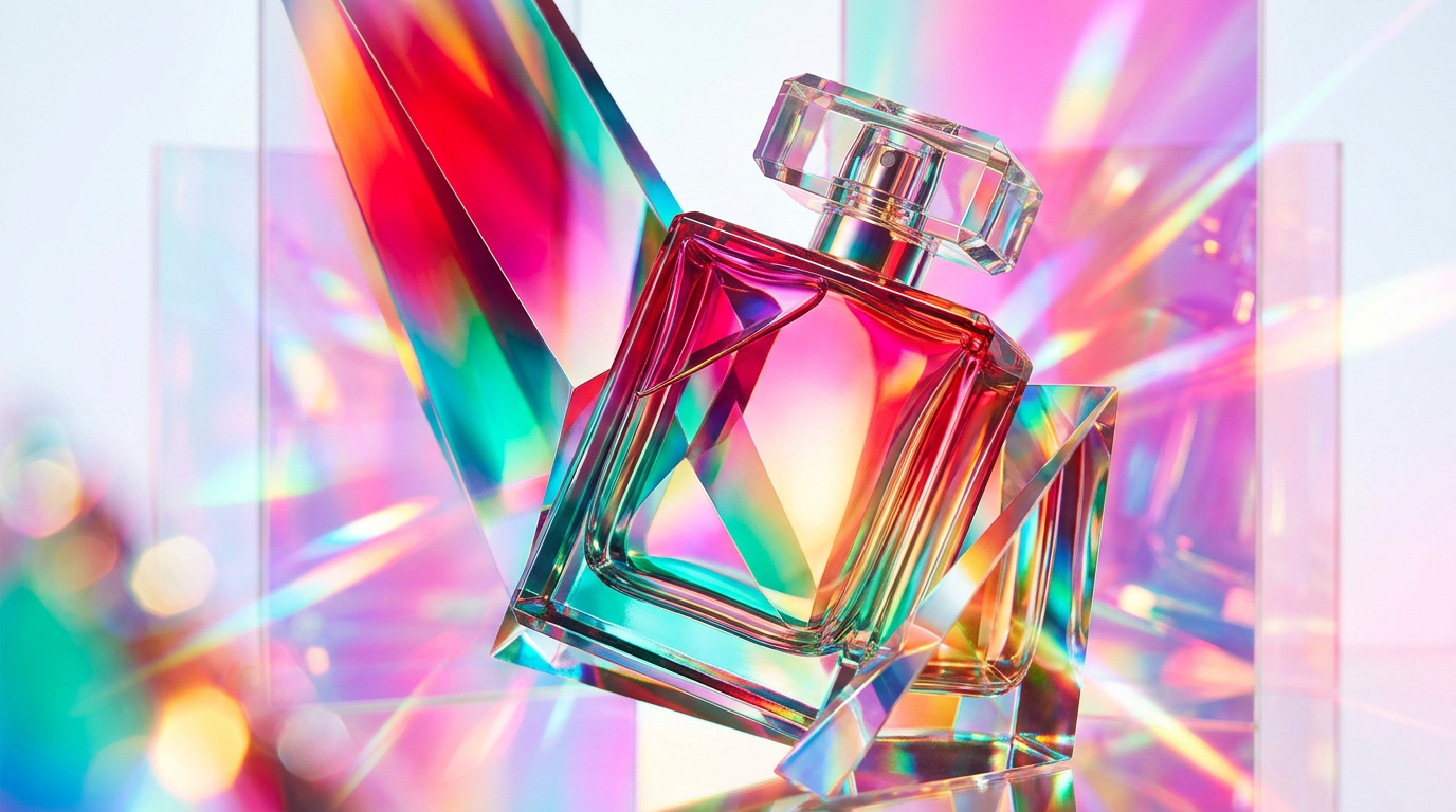 An elegant arrangement of Shay & Blue perfumes and rose petals on a candlelit tabletop