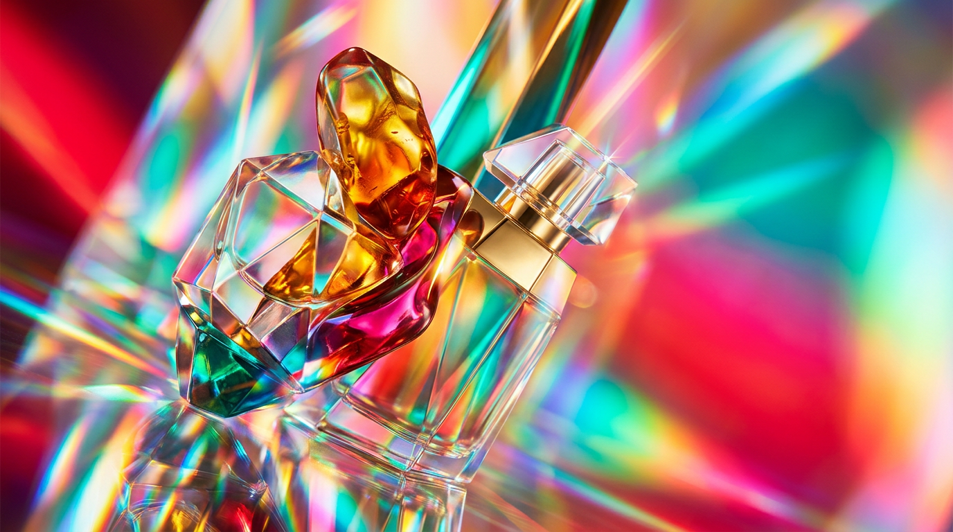 Sophisticated perfume bottles on a minimalist vanity representing everyday luxury