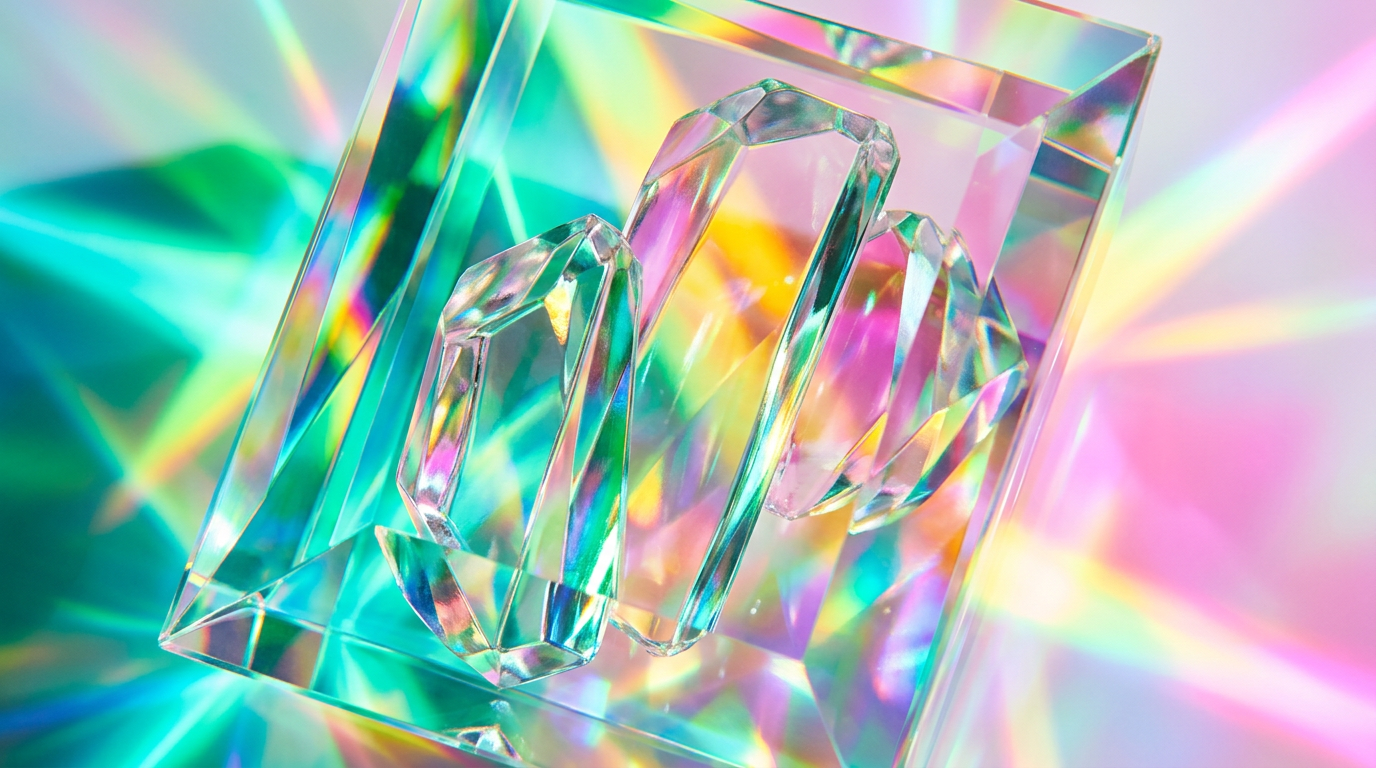 A crystalline perfume bottle amidst clear water splashes and fresh green leaves