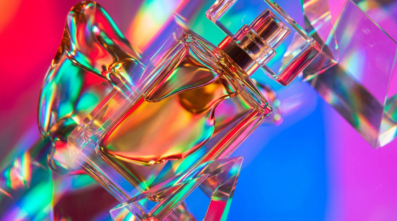 An elegant display of Shay & Blue perfume bottles on a polished surface
