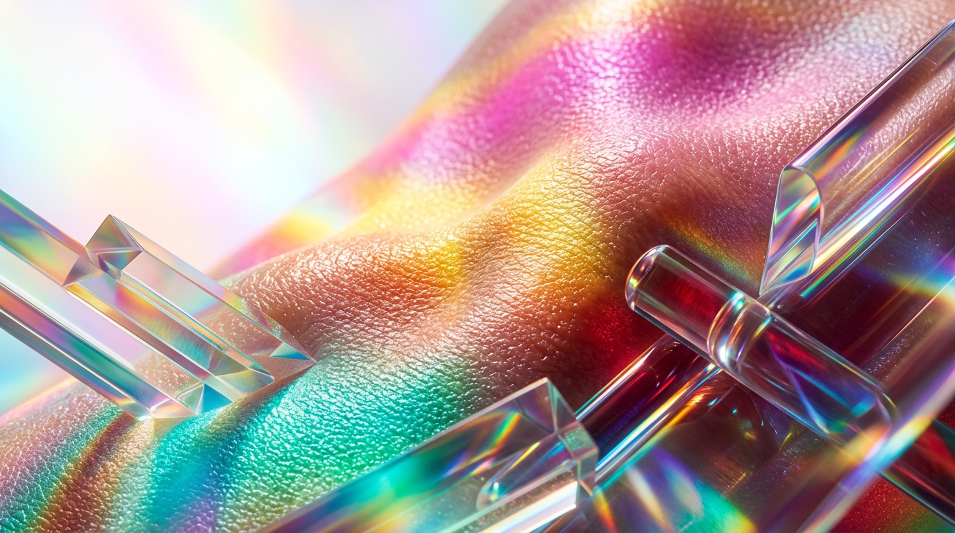 Luxury perfume bottle with botanical elements representing skin chemistry