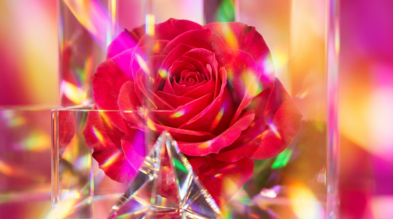 Romantic evening setting with Wild Roses Perfume bottle