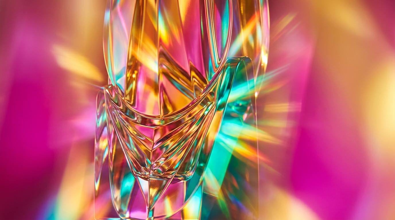 An aesthetic display of fragrance bottles reflecting different moods and light