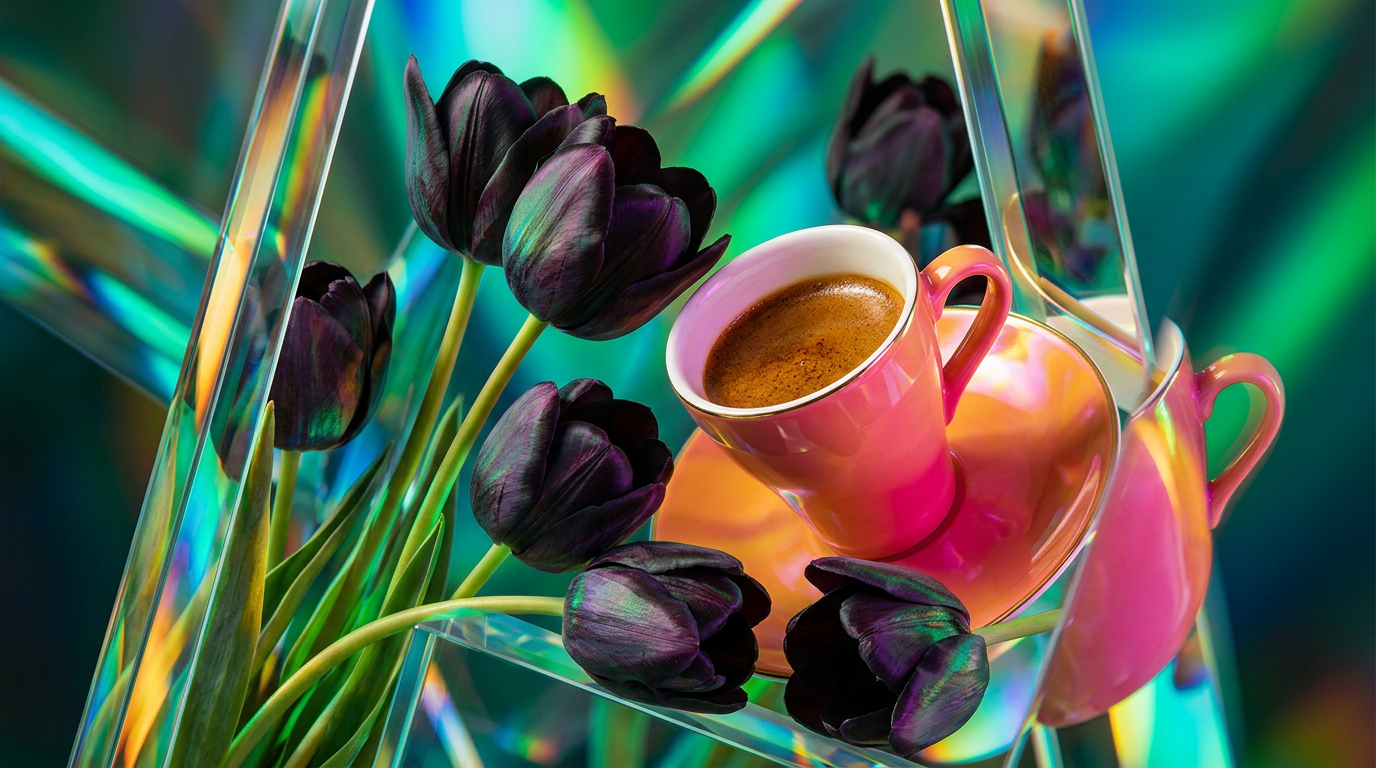 Black Tulip and Shay & Blue Fragrance Bottles on a minimalist background