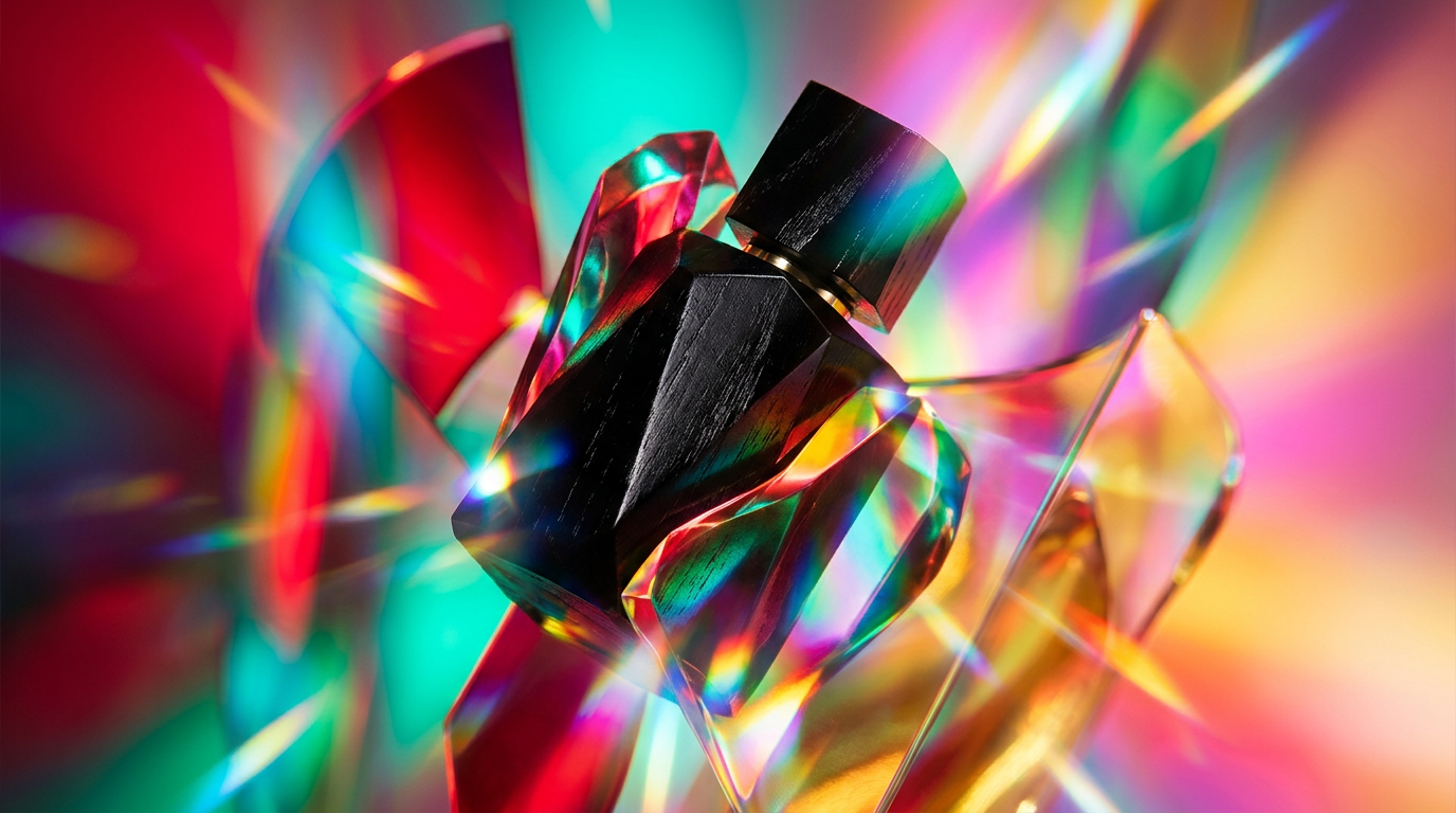 Luxury dark fragrance bottles on a velvet surface