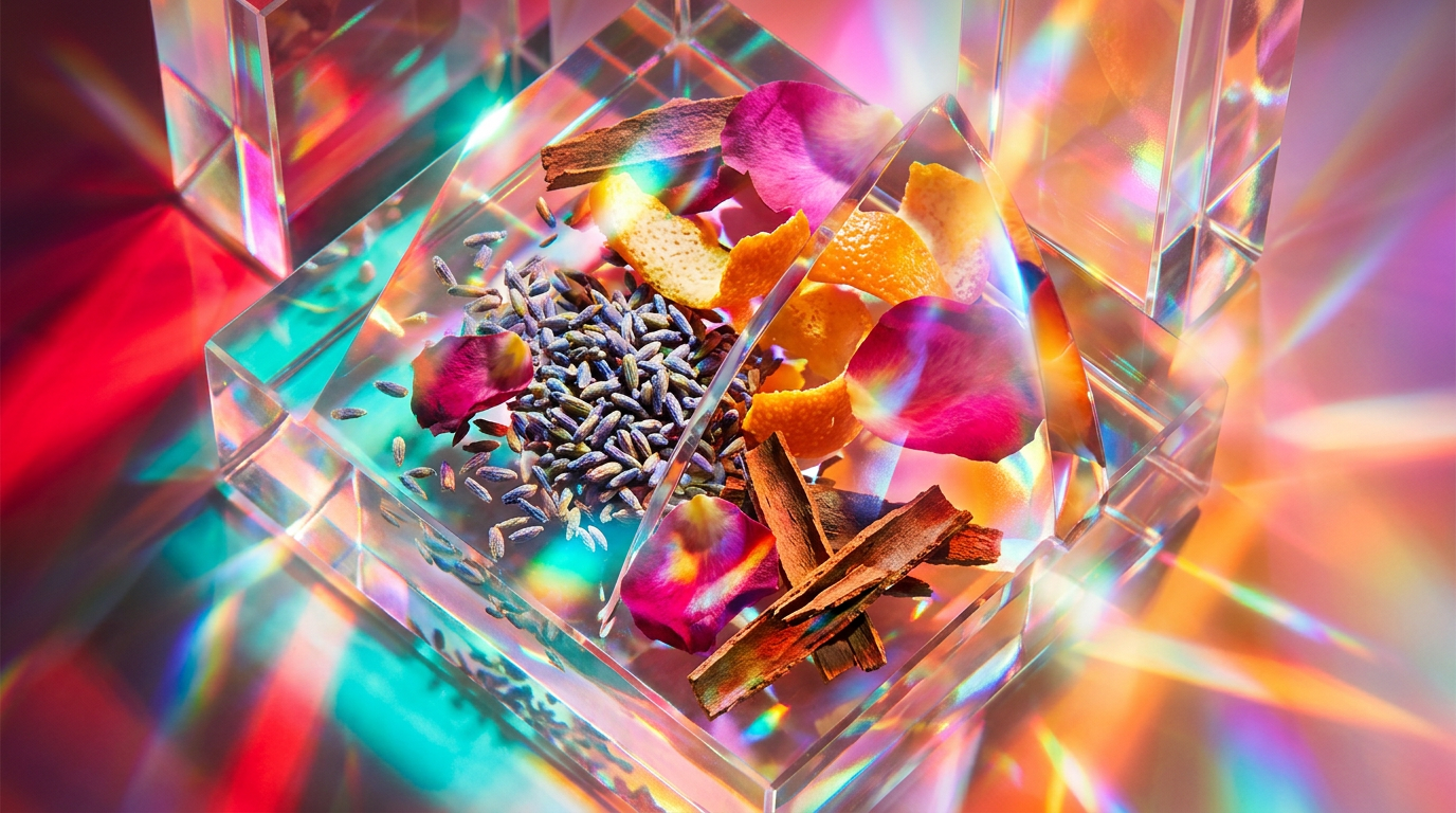 Artisanal perfume bottles on a clean white countertop illustrating fragrance safety