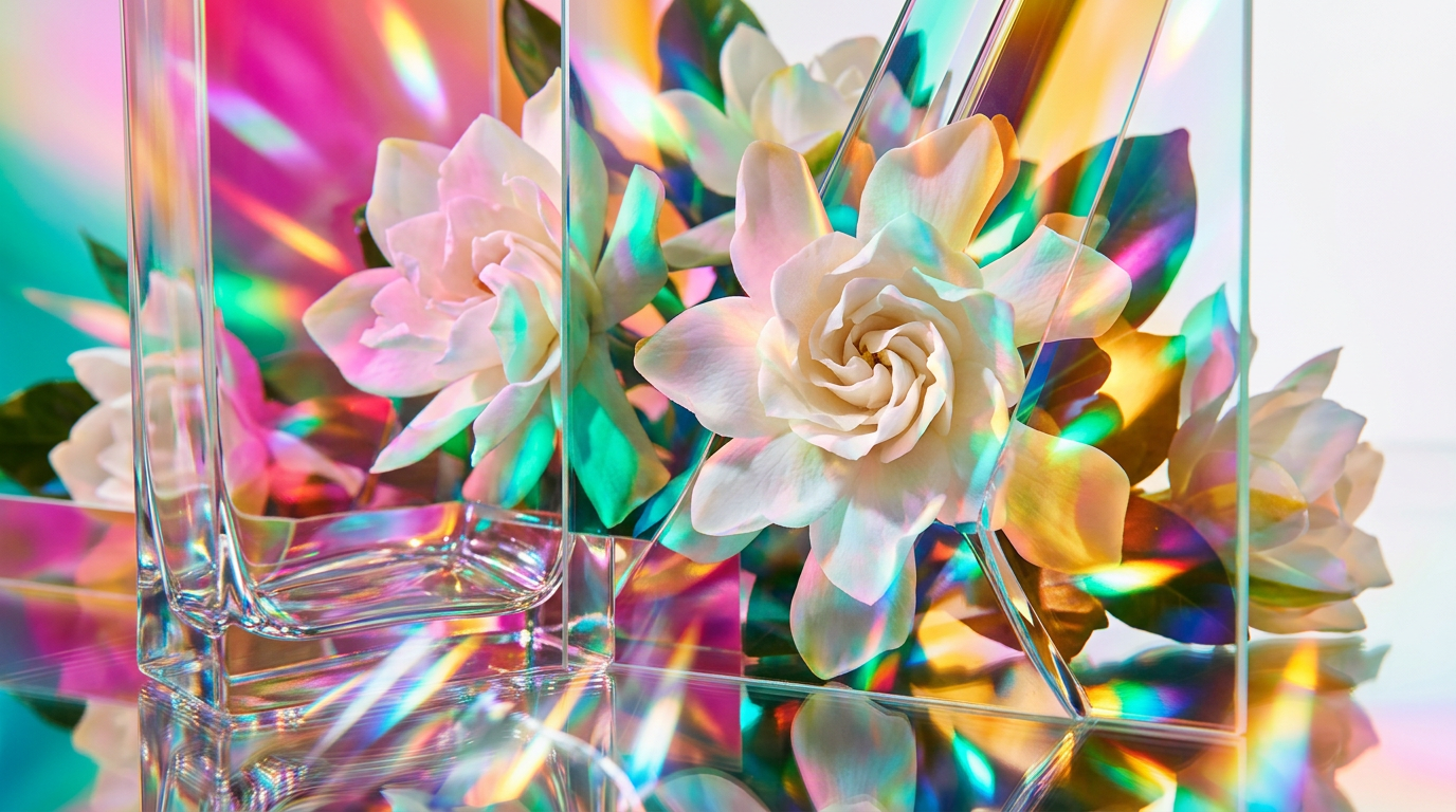 Exquisite white gardenia flowers in a lush green garden setting