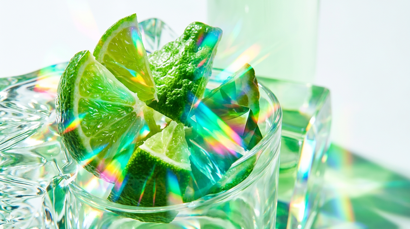 Refreshing green and citrus fragrances on a sun-drenched beach