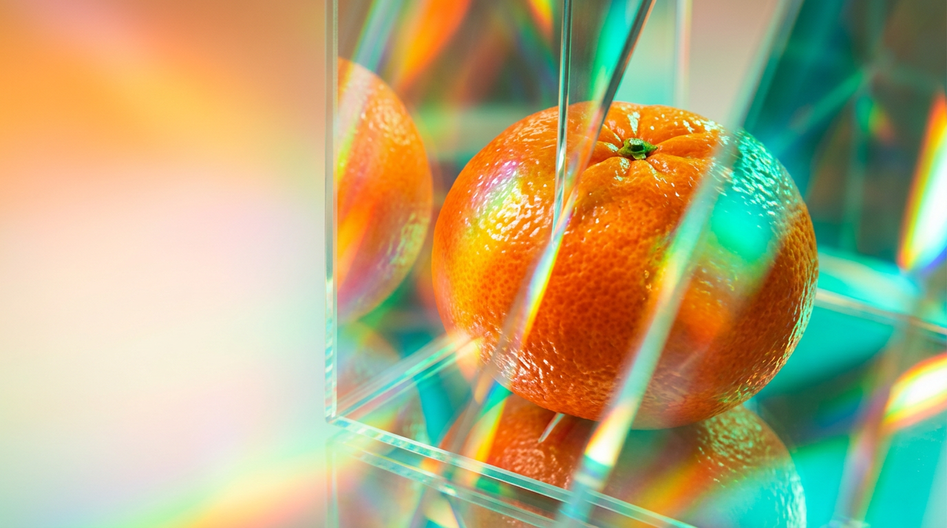 Fresh clementines with green leaves and a fragrance bottle