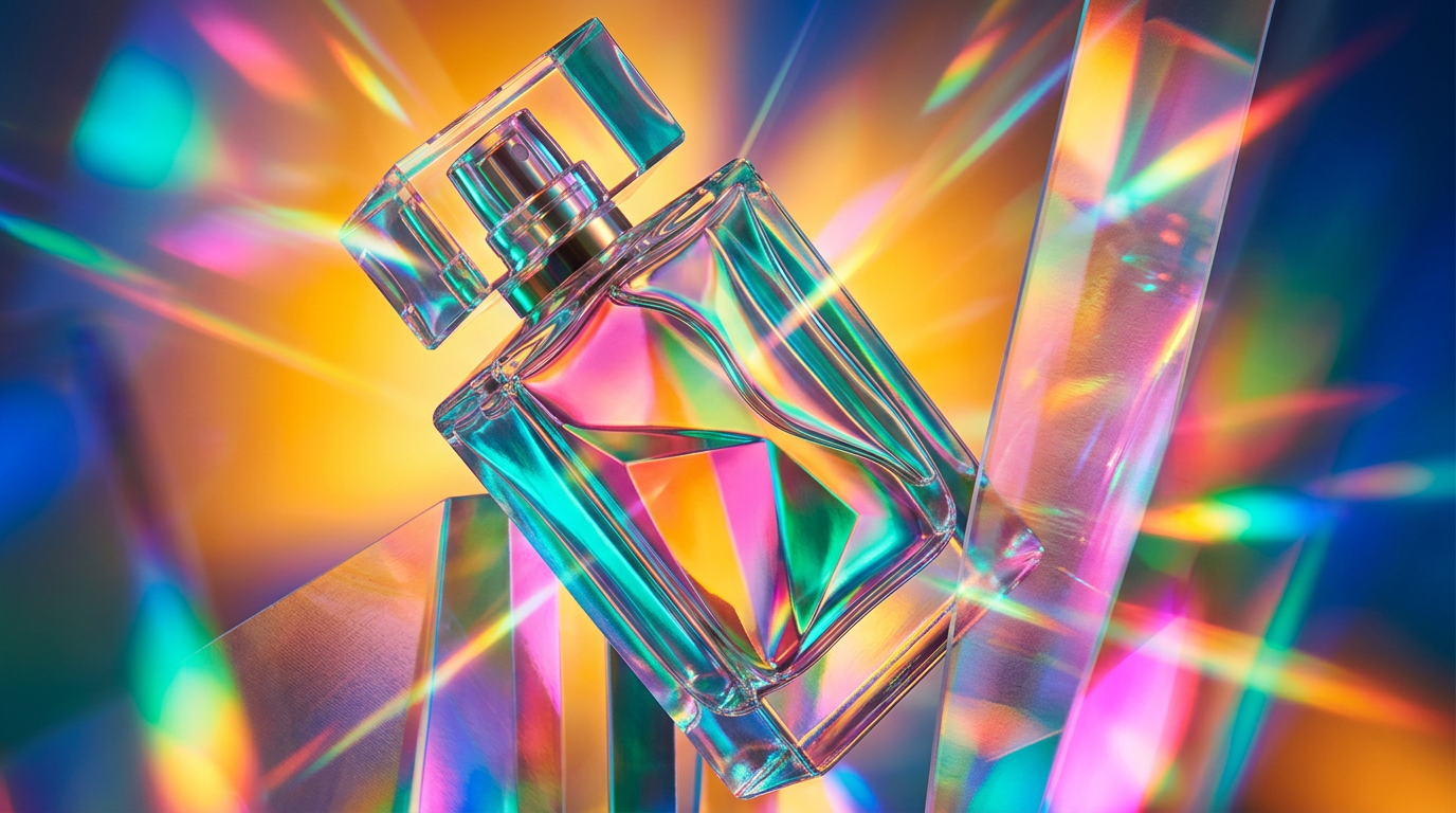 Artisanal unisex perfume bottles on a textured surface