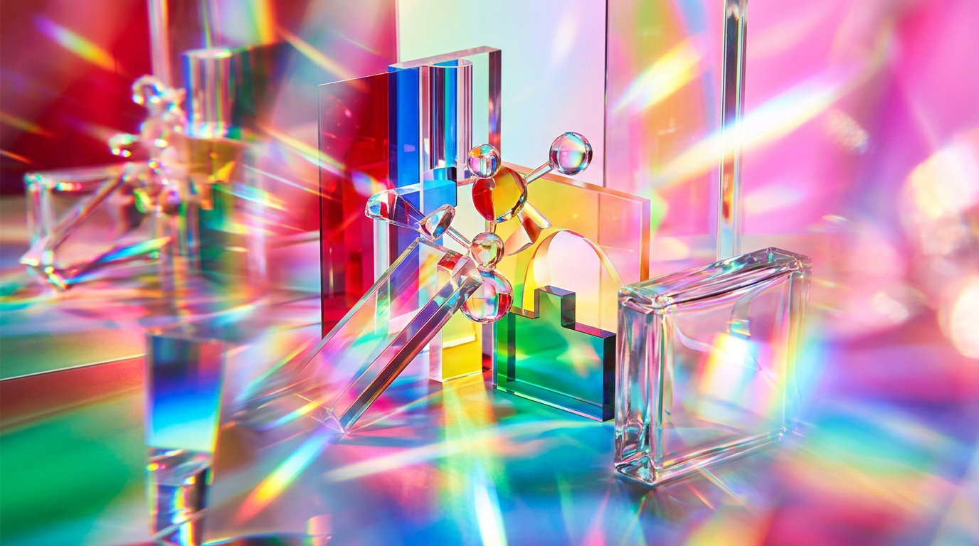 An array of boutique fragrance bottles reflecting morning light on a dressing table