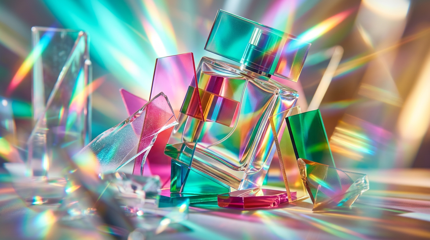 A collection of artisanal perfume bottles on a clean surface
