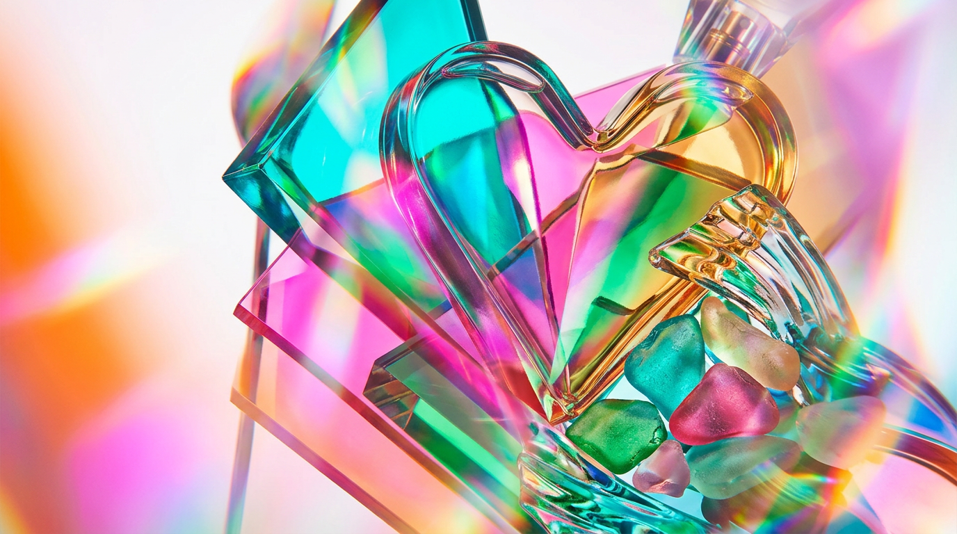 Summer fragrances and beach day aesthetic with sun-drenched bottles