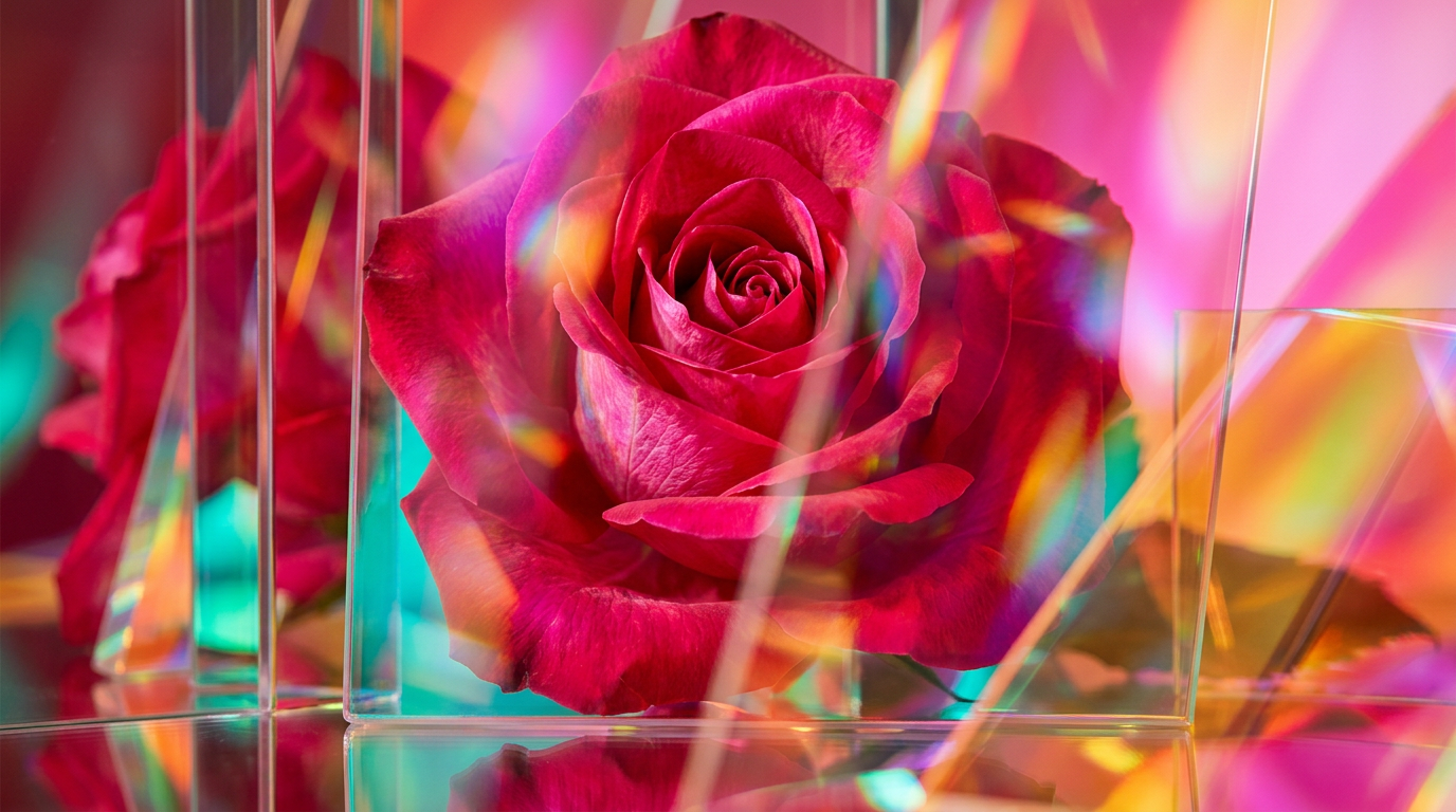 Luxury perfume bottles including deep rose and coffee notes displayed on a dark surface