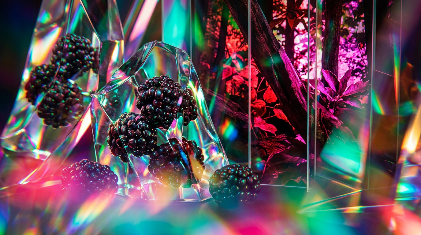 Blackberry Woods Fragrance bottle on a mossy background