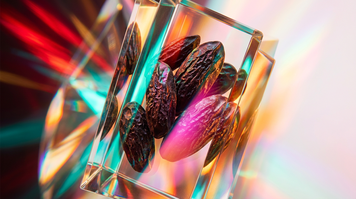 An aesthetic display of tonka beans and warm fragrance notes