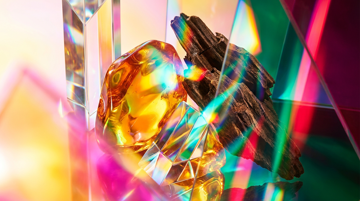 Luxury amber and oud perfume bottle on a dark background