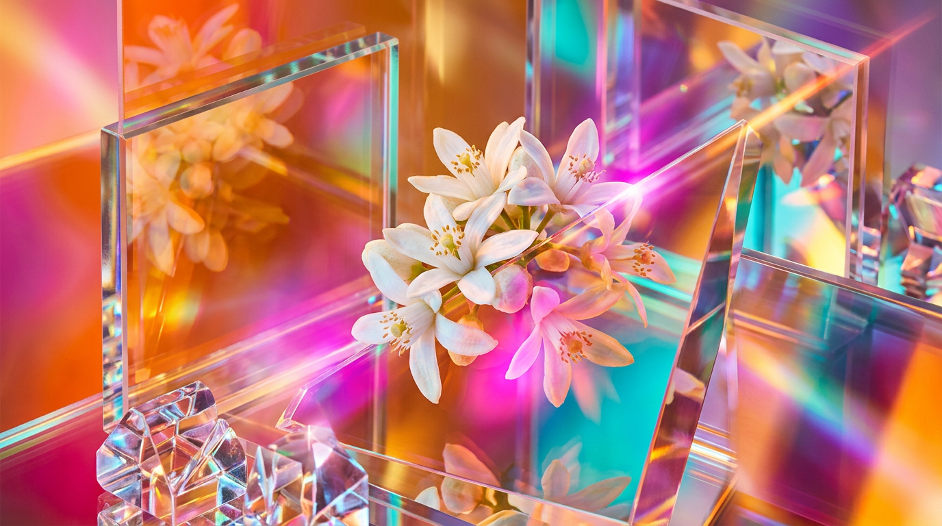 A sunny Mediterranean citrus grove representing the fresh and radiant joy of orange blossom perfumes