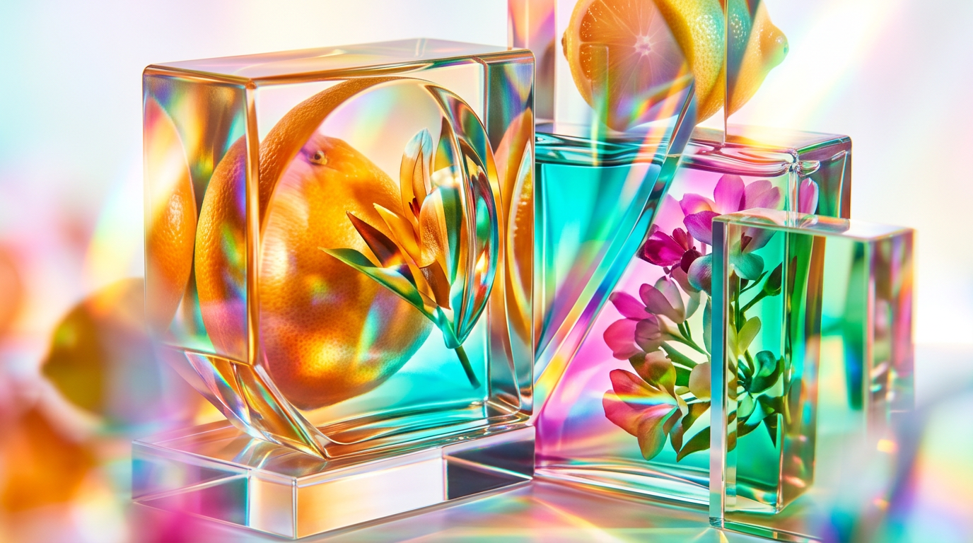 A bright morning scene with citrus fruits and fresh flowers