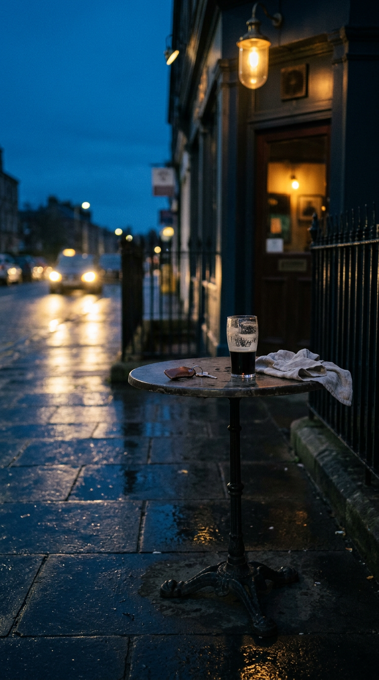 A sophisticated setting featuring a leather armchair and a glass of scotch, evoking the atmosphere of an exclusive club.