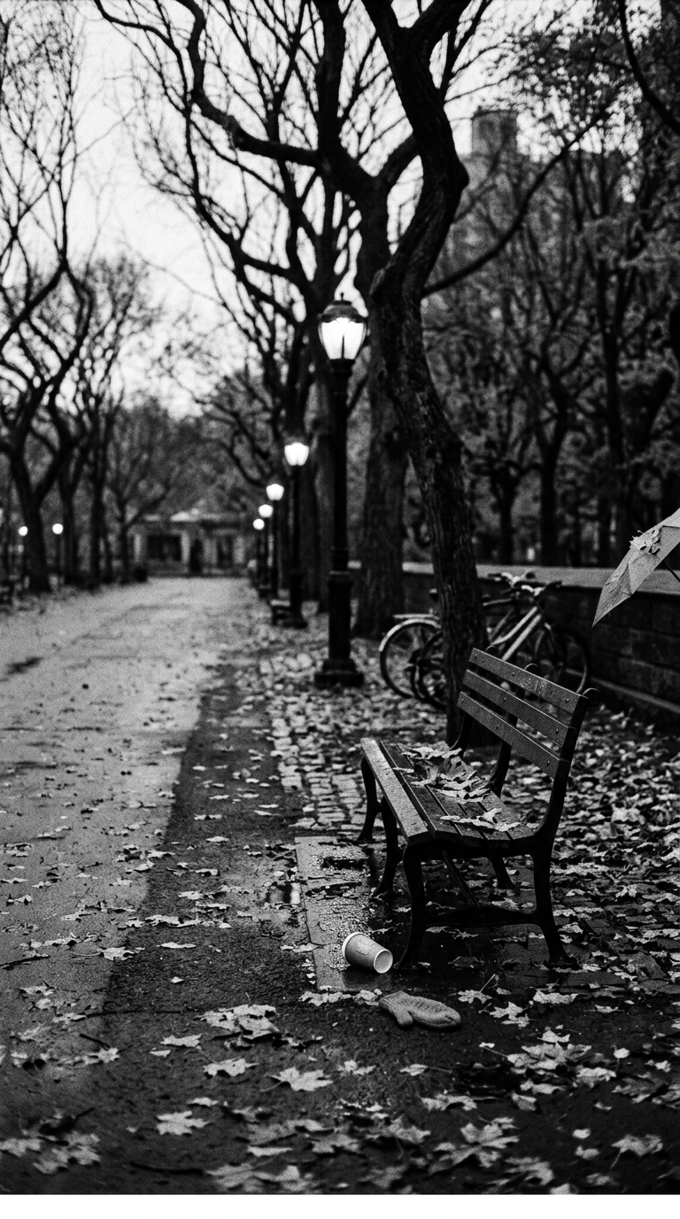 A rustic outdoor setting with a wooden bench, a plaid blanket, and a bottle of Salt Caramel perfume.