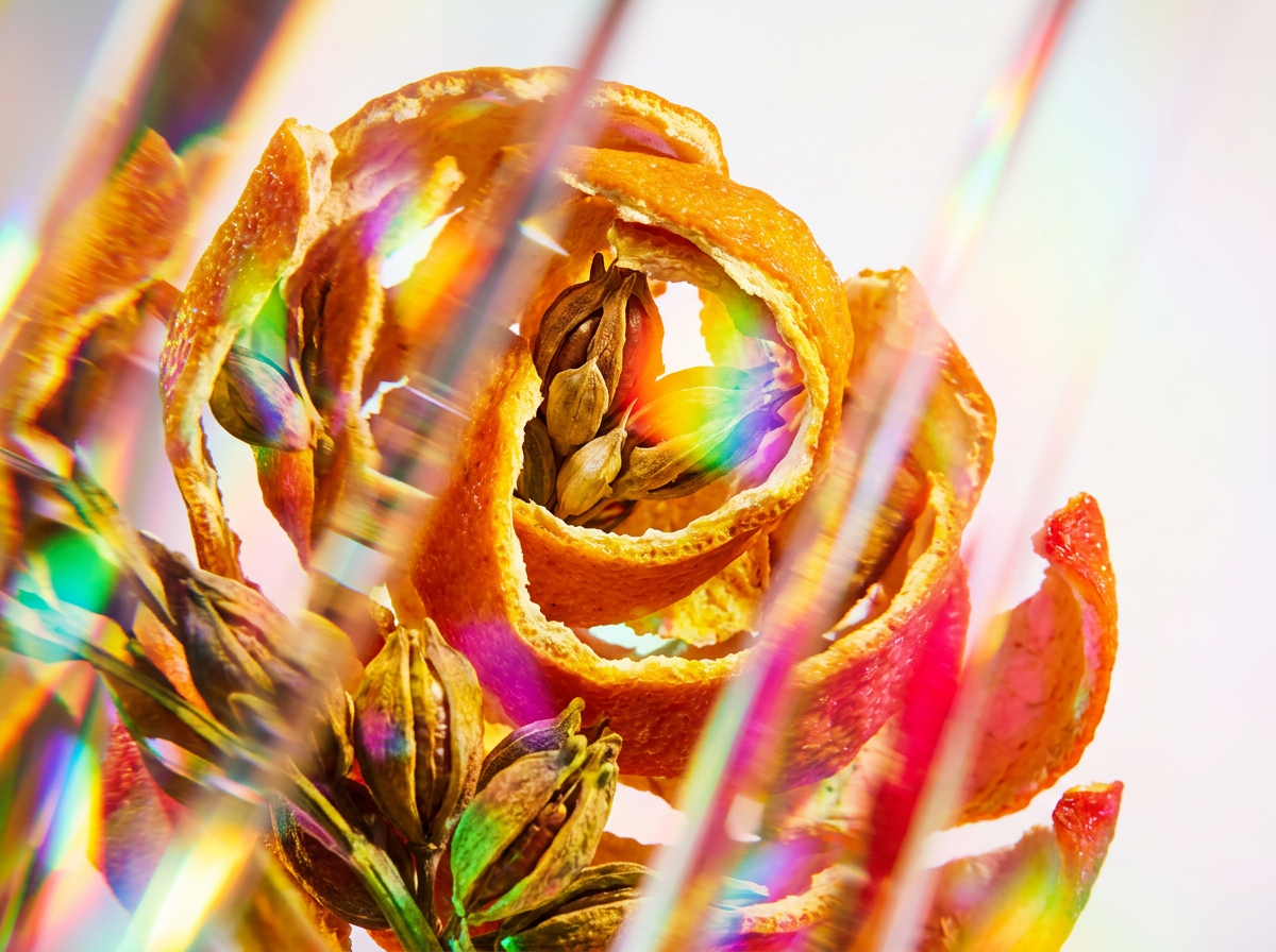 Fragrance ingredients including rose and patchouli